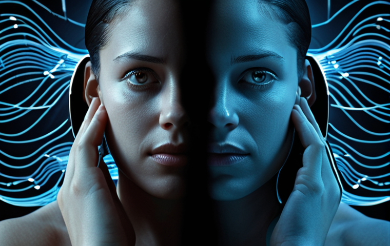 **Prompt:** A person with a thoughtful, slightly concerned expression, holding their hand to their ear as if listening intently. Two distinct, glowing sound waves intertwine before them: one appears fluid and organically imperfect, representing a human voice, while the other is precisely symmetrical and almost too perfect, representing an AI-generated voice. The waves subtly blur where they meet, symbolizing the confusion between true and fake. The background is dark and futuristic, with faint digital lines and circuits, evoking both advanced technology and a sense of unease regarding authenticity. High resolution, intricate details, moody lighting, digital art.